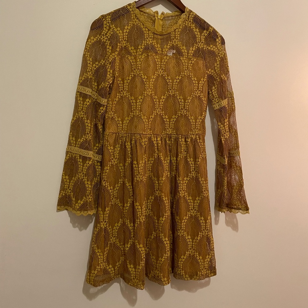 Xhilaration • Lace Mustard Dress